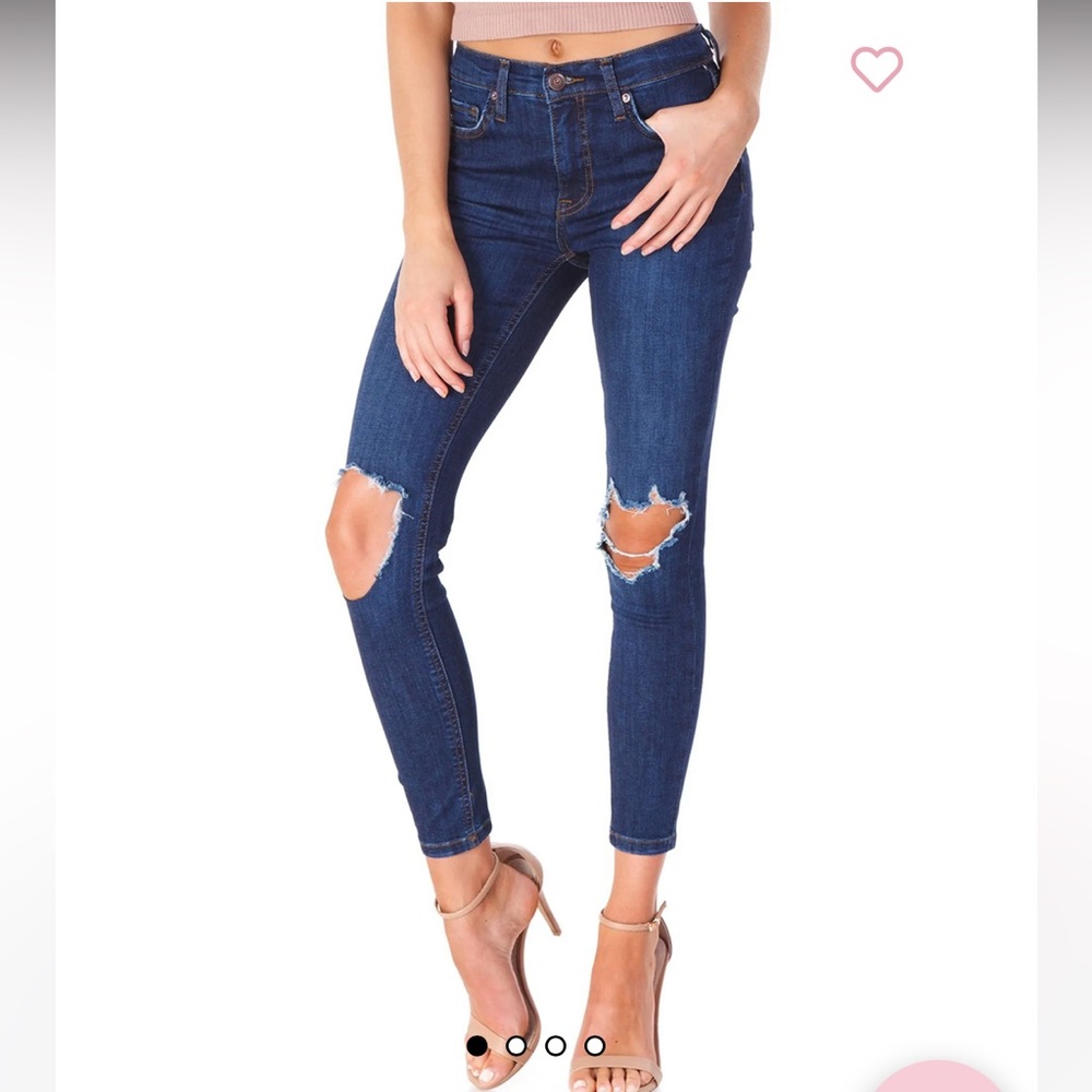 Free People Busted Knee Skinny Jeans, Size 29